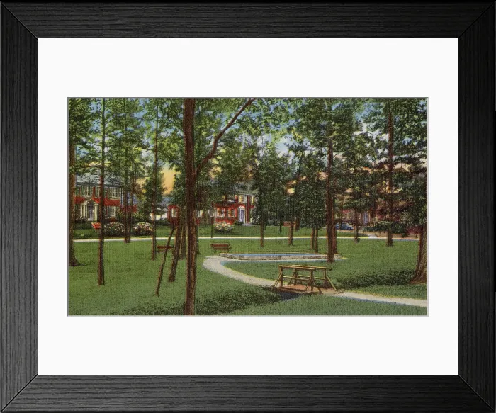 Framed Print : Park scene, Sunset Hills, Greensboro, North Carolina, USA Date: 1943 Framed Print : Park scene, Sunset Hills, Greensboro, North Carolina, USA Date: 1943