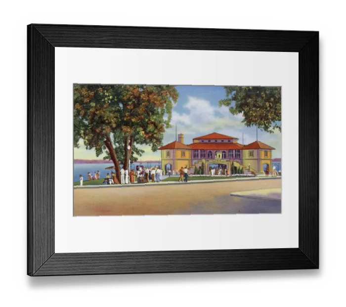 Framed Print : Municipal recreation building, Lake Geneva, Wisconsin, USA Date: 1936 Framed Print : Municipal recreation building, Lake Geneva, Wisconsin, USA Date: 1936