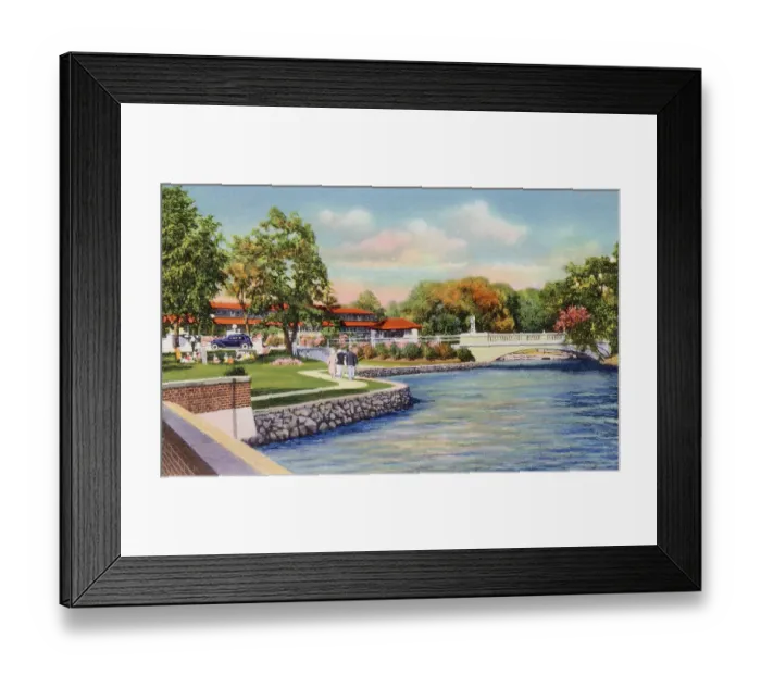 Framed Print : View from recreation building, Lake Geneva, Wisconsin, USA Date: 1936 Framed Print : View from recreation building, Lake Geneva, Wisconsin, USA Date: 1936