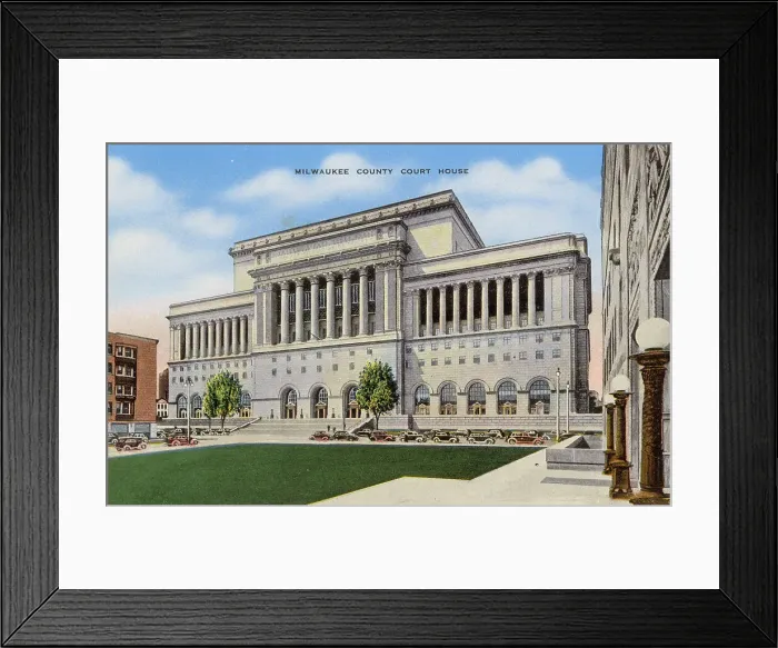 Framed Print : County Courthouse, Milwaukee, Wisconsin, USA Date: circa 1940 Framed Print : County Courthouse, Milwaukee, Wisconsin, USA Date: circa 1940