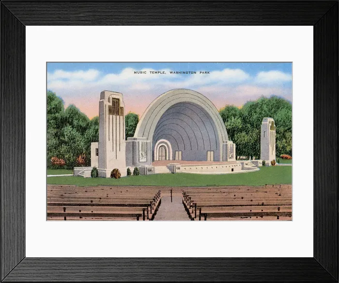 Framed Print : Music Temple, Washington Park, Milwaukee, Wisconsin, USA Date: circa 1940 Framed Print : Music Temple, Washington Park, Milwaukee, Wisconsin, USA Date: circa 1940
