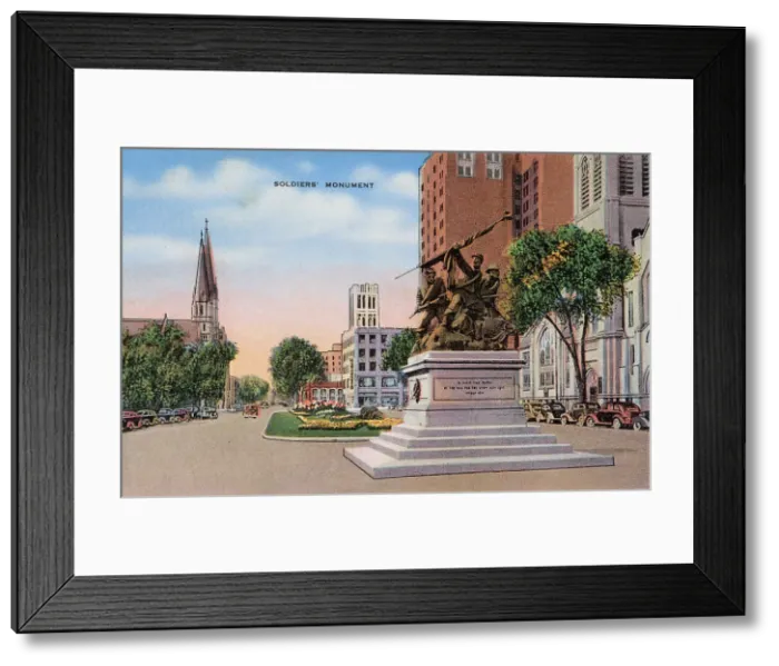 Framed Print : Soldiers Monument, Milwaukee, Wisconsin, USA Date: circa 1940 Framed Print : Soldiers Monument, Milwaukee, Wisconsin, USA Date: circa 1940