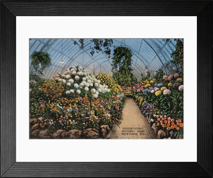 Framed Print : Conservatory, Mitchell Park, Milwaukee, Wisconsin, USA Date: circa 1940 Framed Print : Conservatory, Mitchell Park, Milwaukee, Wisconsin, USA Date: circa 1940