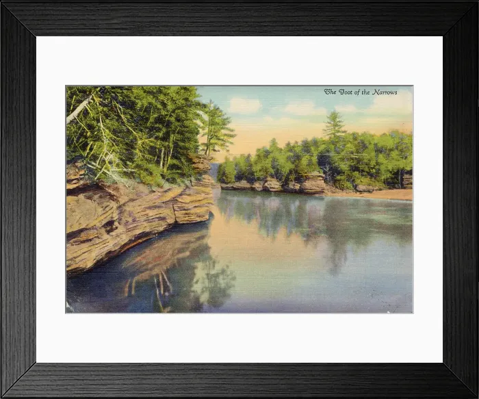 Framed Print : Foot of the Narrows, Wisconsin River, Wisconsin, USA Date: 1932 Framed Print : Foot of the Narrows, Wisconsin River, Wisconsin, USA Date: 1932