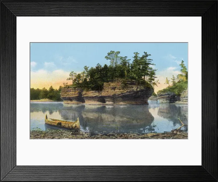 Framed Print : Lone Rock, Wisconsin River, Wisconsin, USA Date: 1932 Framed Print : Lone Rock, Wisconsin River, Wisconsin, USA Date: 1932