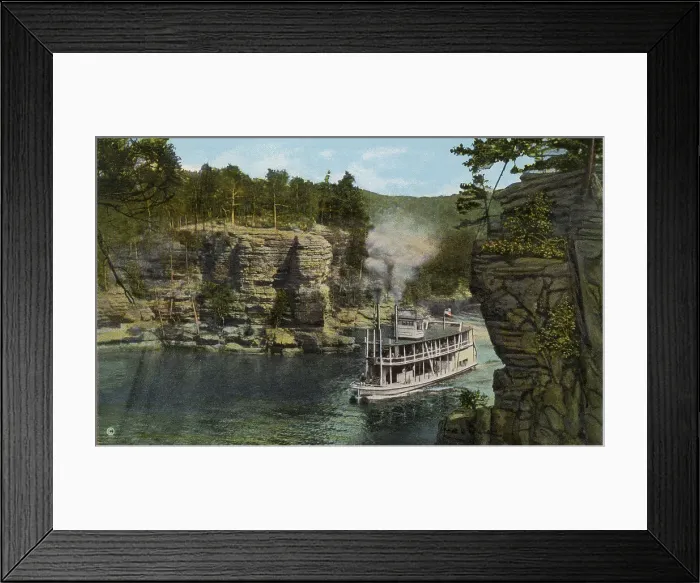 Framed Print : High Rock viewed from Romance Cliff, Wisconsin River, Wisconsin, USA Date: 1932 Framed Print : High Rock viewed from Romance Cliff, Wisconsin River, Wisconsin, USA Date: 1932