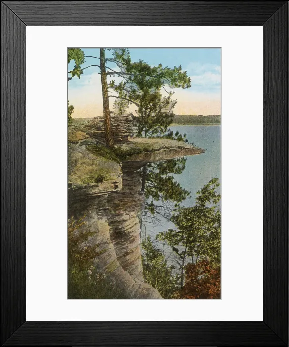 Framed Print : Visor Ledge, Wisconsin River, Wisconsin, USA Date: 1932 Framed Print : Visor Ledge, Wisconsin River, Wisconsin, USA Date: 1932
