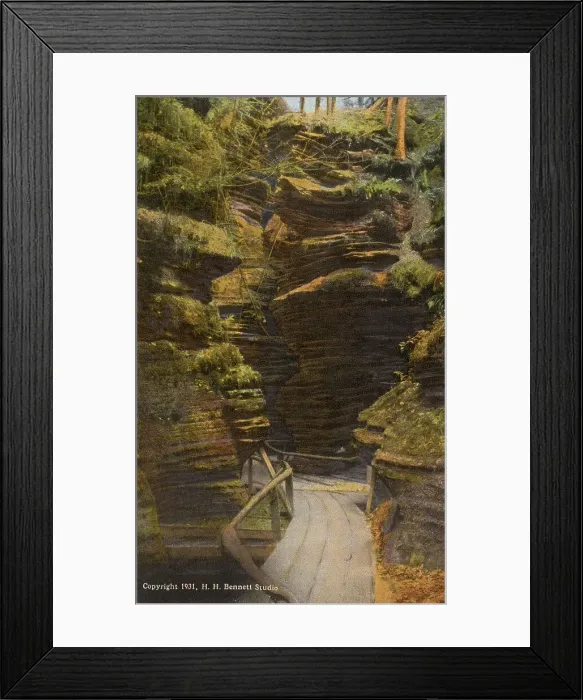 Framed Print : The Path in Witches Gulch, Wisconsin River, Wisconsin, USA Date: 1932 Framed Print : The Path in Witches Gulch, Wisconsin River, Wisconsin, USA Date: 1932
