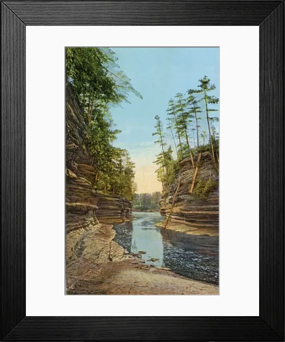 Framed Print : Channel at Steamboat Rock, Wisconsin River, Wisconsin, USA Date: 1932 Framed Print : Channel at Steamboat Rock, Wisconsin River, Wisconsin, USA Date: 1932