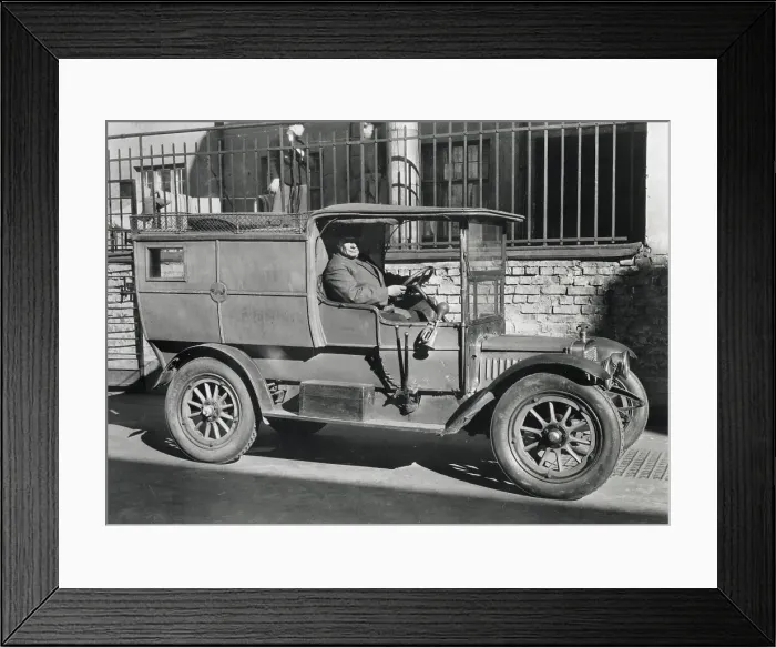 Framed Print : Adler post office delivery van, used for postbox collections, Finland Date: circa 1911 Framed Print : Adler post office delivery van, used for postbox collections, Finland Date: circa 1911