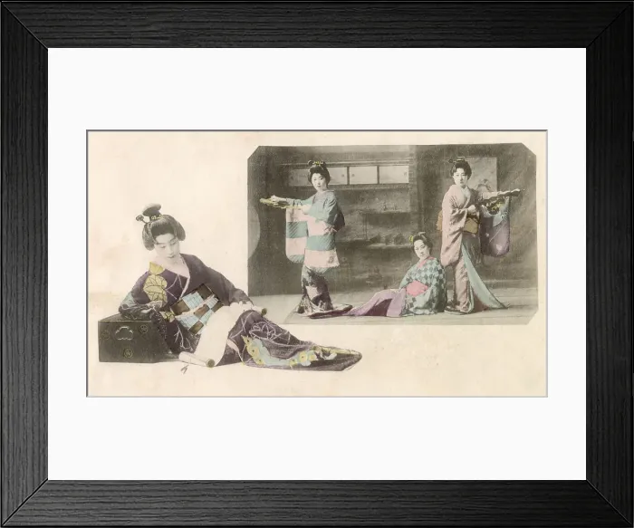 Framed Print : Japanese singers Date: circa 1890s Framed Print : Japanese singers Date: circa 1890s