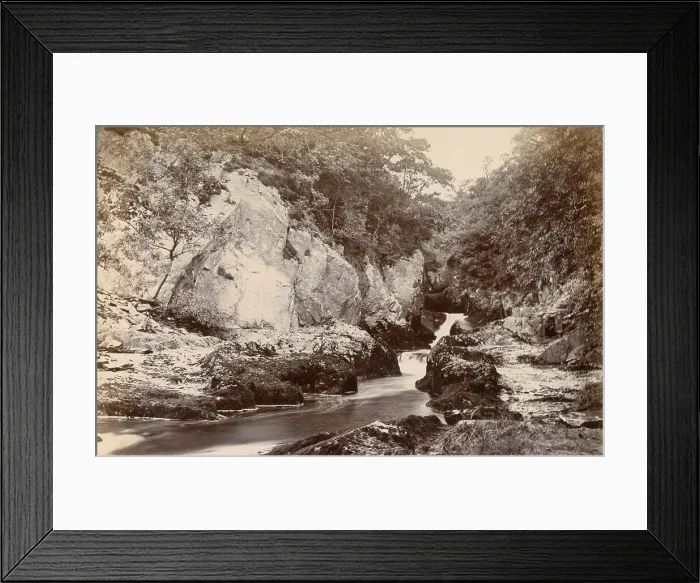 Framed Print : River Greta and rocks, Ingleton, North Yorkshire Date: 1889 Framed Print : River Greta and rocks, Ingleton, North Yorkshire Date: 1889