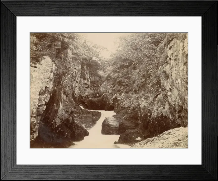 Framed Print : River Greta and rocks, Ingleton, North Yorkshire Date: 1889 Framed Print : River Greta and rocks, Ingleton, North Yorkshire Date: 1889