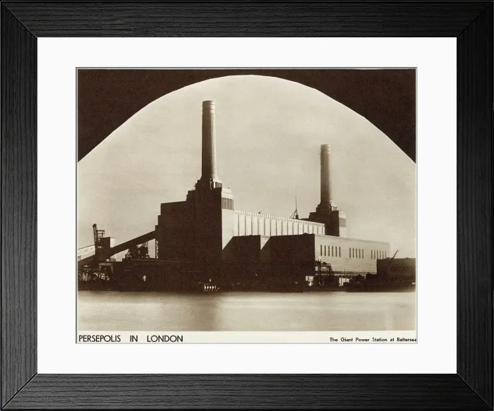 Framed Print : Persepolis in London. View across the River Thames of Battersea Power Station, London, in 1933. Photograph taken from the Middlesex end of Chelsea Bridge. Date: 1933 Framed Print : Persepolis in London. View across the River Thames of Battersea Power Station, London, in 1933. Photograph taken from the Middlesex end of Chelsea Bridge. Date: 1933