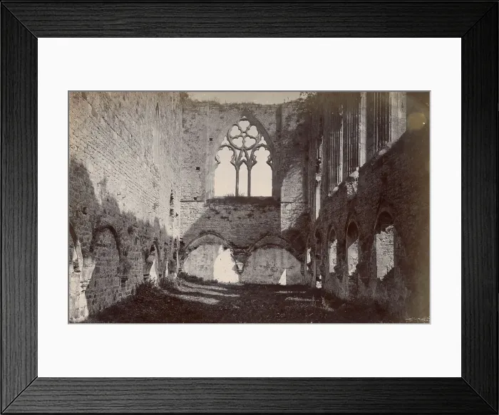 Framed Print : Ruined medieval building with large gothic window, North Wales Date: circa 1889 Framed Print : Ruined medieval building with large gothic window, North Wales Date: circa 1889