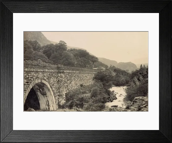 Framed Print : View of bridge and river, North Wales Date: circa 1889 Framed Print : View of bridge and river, North Wales Date: circa 1889