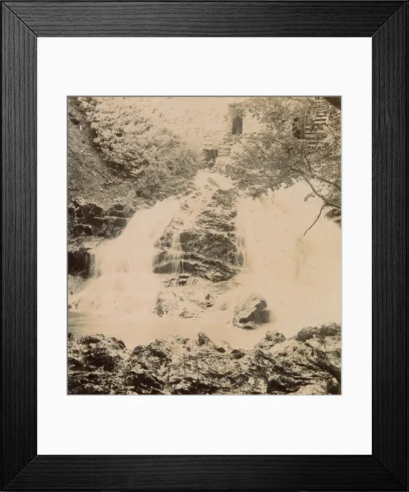 Framed Print : Fairy Falls Waterfall, Trefriw, North Wales Date: circa 1889 Framed Print : Fairy Falls Waterfall, Trefriw, North Wales Date: circa 1889