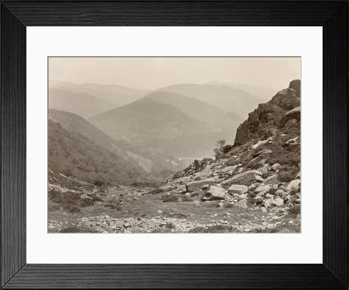 Framed Print : View from panoramic walk near Barmouth, North Wales Date: circa 1889 Framed Print : View from panoramic walk near Barmouth, North Wales Date: circa 1889