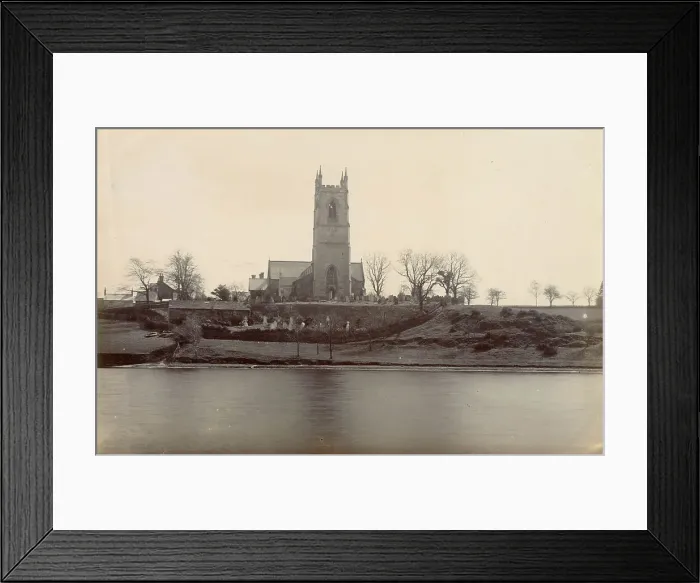 Framed Print : St Mary's Church, Lymm, Cheshire, now a Grade II listed building. The Lymm Dam is in the foreground. Date: circa 1889 Framed Print : St Mary's Church, Lymm, Cheshire, now a Grade II listed building. The Lymm Dam is in the foreground. Date: circa 1889