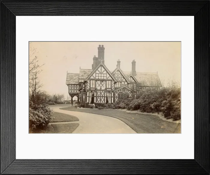 Framed Print : Mock Tudor building, Cheshire Date: circa 1889 Framed Print : Mock Tudor building, Cheshire Date: circa 1889