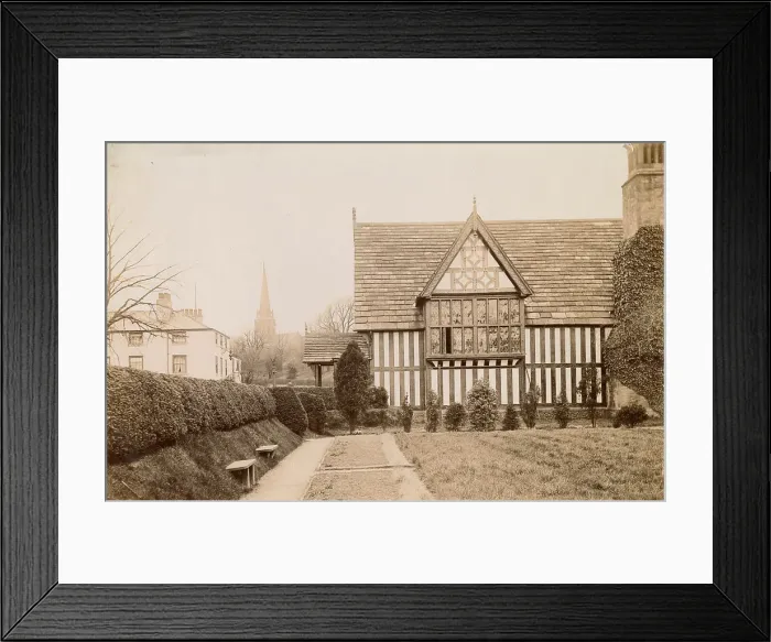 Framed Print : Mock Tudor building, Cheshire Date: circa 1889