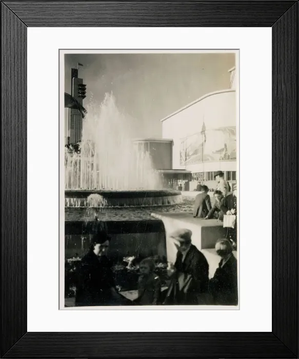 Framed Print : People and fountain, Empire Exhibition, Glasgow, Scotland Date: 1938