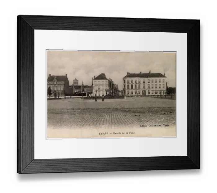Framed Print : Entrance to the town of Ypres, Belgium, with the Hotel de France and Hotel des Brasseurs. Date: circa 1912 Framed Print : Entrance to the town of Ypres, Belgium, with the Hotel de France and Hotel des Brasseurs. Date: circa 1912