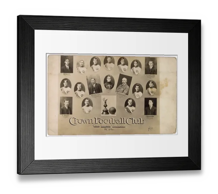 Framed Print : Crown Football Club, Stratford, Ontario, Canada - City League Champions, 1914. Date: 1914 Framed Print : Crown Football Club, Stratford, Ontario, Canada - City League Champions, 1914. Date: 1914