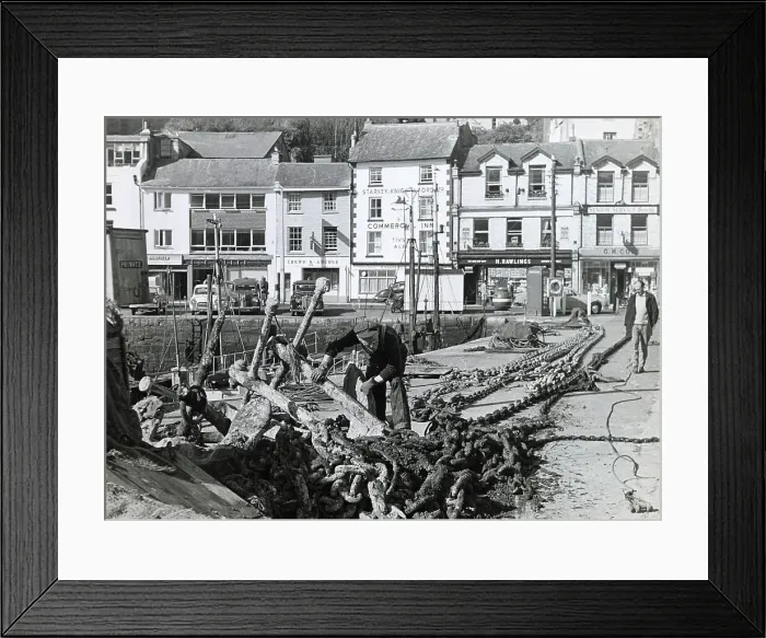 Framed Print : Scene in Brixham Harbour, Devon Date: circa 1950s Framed Print : Scene in Brixham Harbour, Devon Date: circa 1950s