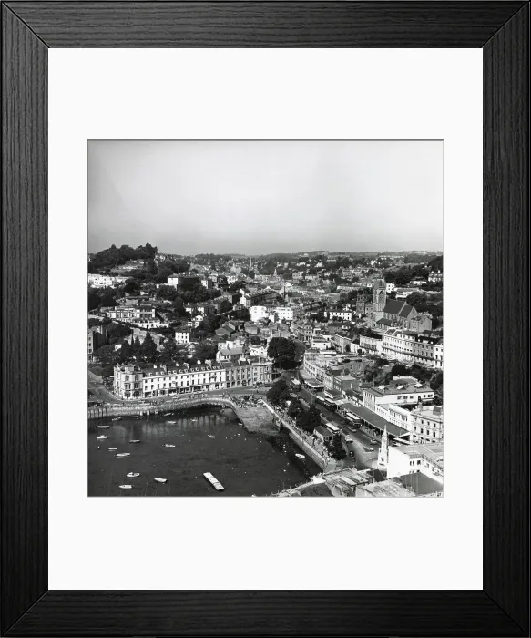 Framed Print : Aerial view of the harbour, Torquay, Devon Date: circa 1960s Framed Print : Aerial view of the harbour, Torquay, Devon Date: circa 1960s