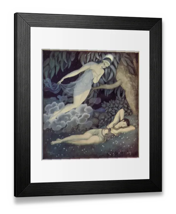 Framed Print : Selene and Endymion - Edmund Dulac