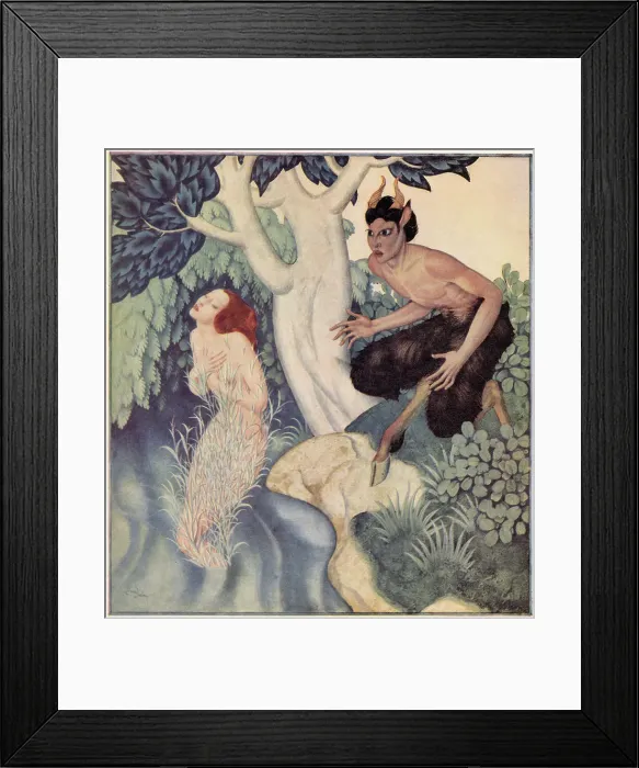 Framed Print : Pan and Syrinx - Edmund Dulac Framed Print : Pan and Syrinx - Edmund Dulac