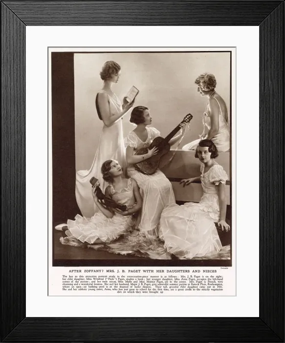 Framed Print : Mrs J. B. Paget with her daughters & nieces by Yevonde Framed Print : Mrs J. B. Paget with her daughters & nieces by Yevonde