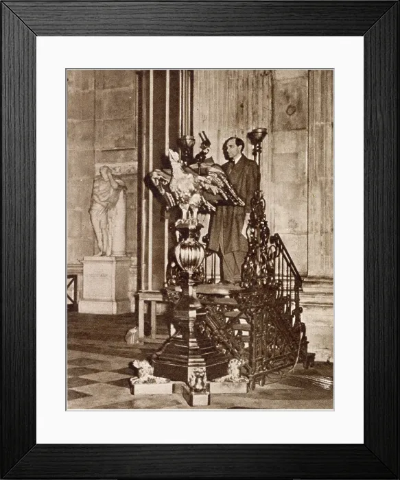 Framed Print : A demonstration of experimental, amplifying apparatus. Pistol shots fired in St Framed Print : A demonstration of experimental, amplifying apparatus. Pistol shots fired in St