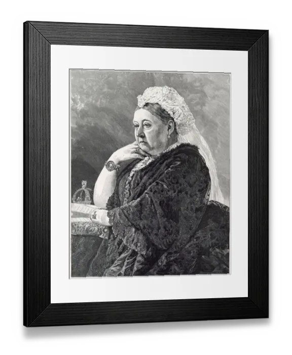 Framed Print : Queen Victoria (1819 - 1901), Queen of the United Kingdom of Great Britain and Ireland from 20 June 1837 until her death in 1901. Wearing a bracelet with a miniature picture of her beloved husband Albert who died in 1861. Date: 1897 Framed Print : Queen Victoria (1819 - 1901), Queen of the United Kingdom of Great Britain and Ireland from 20 June 1837 until her death in 1901. Wearing a bracelet with a miniature picture of her beloved husband Albert who died in 1861. Date: 1897