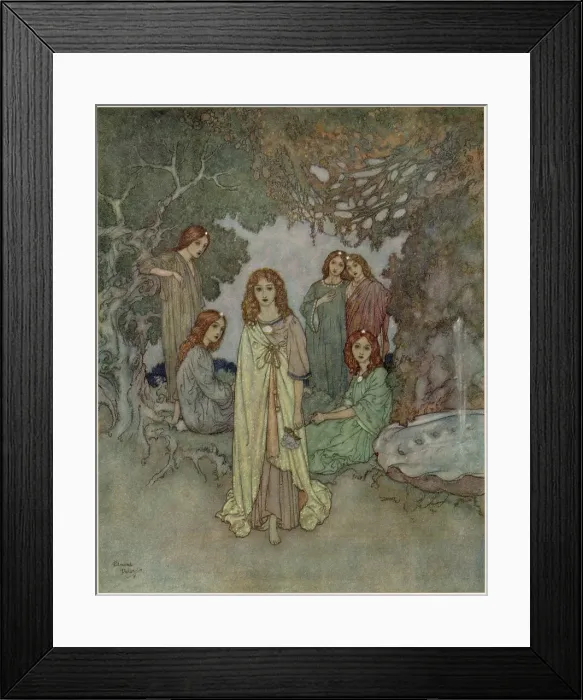 Framed Print : The Garden of Paradise - Edmund Dulac