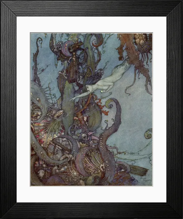 Framed Print : The Mermaid - Edmund Dulac Framed Print : The Mermaid - Edmund Dulac