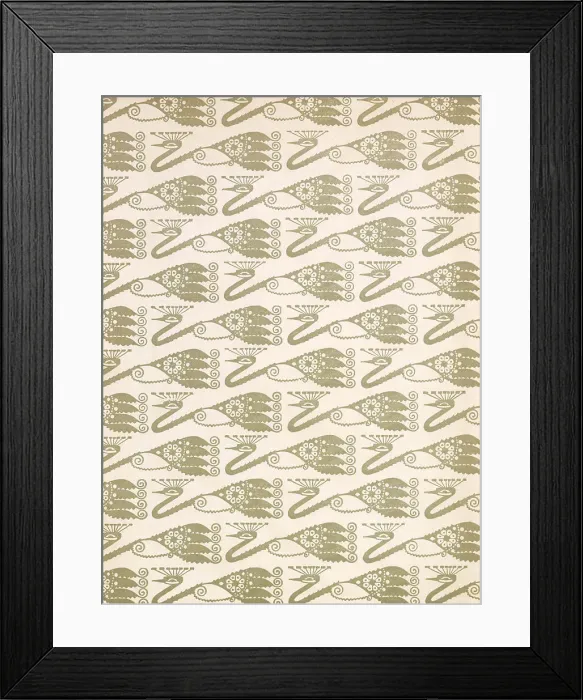 Framed Print : Peacock end papers - Stories from Hans Andersen Framed Print : Peacock end papers - Stories from Hans Andersen