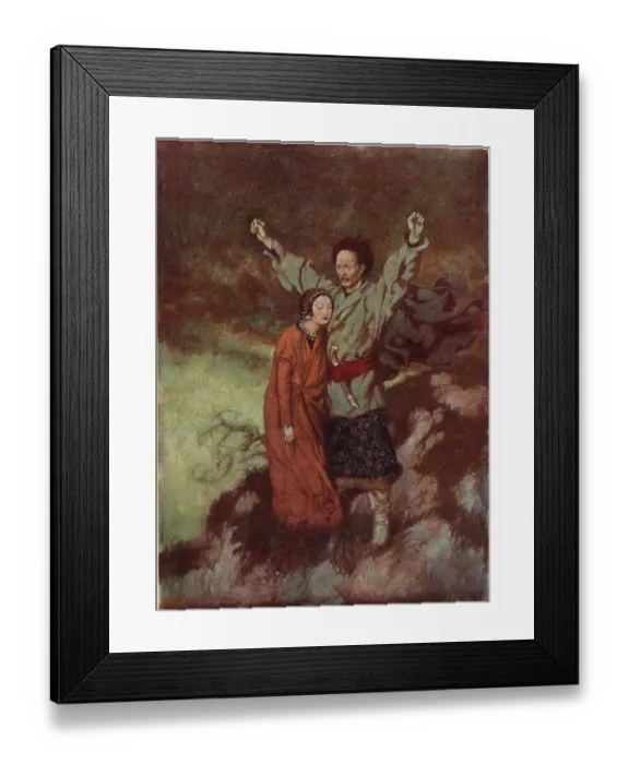 Framed Print : Illustration by Edmund Dulac to the poem Tamerlane by Edgar Allan Poe. Tamerlane and his young love. Date: 1912 Framed Print : Illustration by Edmund Dulac to the poem Tamerlane by Edgar Allan Poe. Tamerlane and his young love. Date: 1912