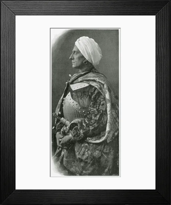 Framed Print : Johnston Forbes-Robertson (1853 - 1937), English actor and theatre manager. Photograph taken when he was Othello at Lyric Theatre, London. Date: 1901 Framed Print : Johnston Forbes-Robertson (1853 - 1937), English actor and theatre manager. Photograph taken when he was Othello at Lyric Theatre, London. Date: 1901
