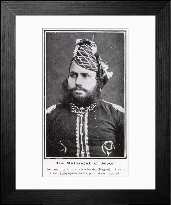 Framed Print : Maharajadhiraja Sawai Madho Singh II (1862 - 1922), Maharajadhiraja of Jaipur from 1880 until 1922. Date: 1903 Framed Print : Maharajadhiraja Sawai Madho Singh II (1862 - 1922), Maharajadhiraja of Jaipur from 1880 until 1922. Date: 1903