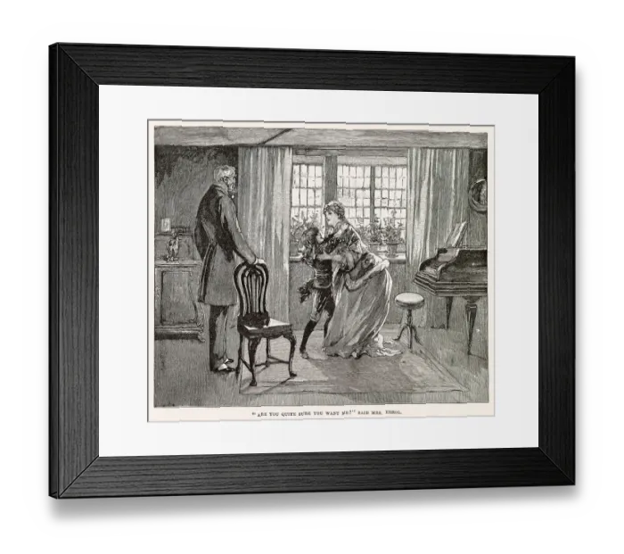 Framed Print : Illustration by Reginald Birch to Little Lord Fauntleroy by Frances Hodgson Burnett. Are you quite sure you want me? said Mrs Errol. The Earl asks Little Lord Fauntleroy to ask his mother to stay with them at the castle. Date: 1886 Framed Print : Illustration by Reginald Birch to Little Lord Fauntleroy by Frances Hodgson Burnett. Are you quite sure you want me? said Mrs Errol. The Earl asks Little Lord Fauntleroy to ask his mother to stay with them at the castle. Date: 1886