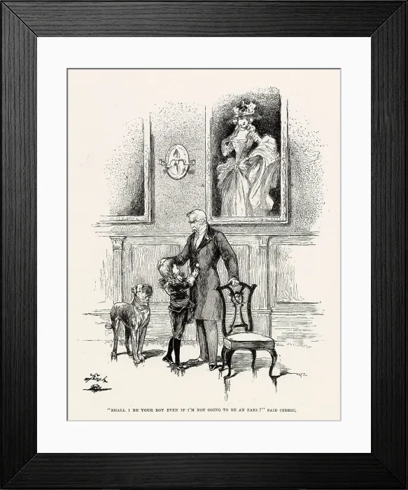 Framed Print : Illustration by Reginald Birch to Little Lord Fauntleroy by Frances Hodgson Burnett. Shall I be your boy even if I'm not going to be an earl? said Cedric. Date: 1886 Framed Print : Illustration by Reginald Birch to Little Lord Fauntleroy by Frances Hodgson Burnett. Shall I be your boy even if I'm not going to be an earl? said Cedric. Date: 1886