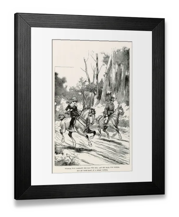 Framed Print : Illustration by Reginald Birch to Little Lord Fauntleroy by Frances Hodgson Burnett. Wilkins was carrying his hat for him, and his hair was flying, but he came back at a brisk canter. Date: 1886 Framed Print : Illustration by Reginald Birch to Little Lord Fauntleroy by Frances Hodgson Burnett. Wilkins was carrying his hat for him, and his hair was flying, but he came back at a brisk canter. Date: 1886