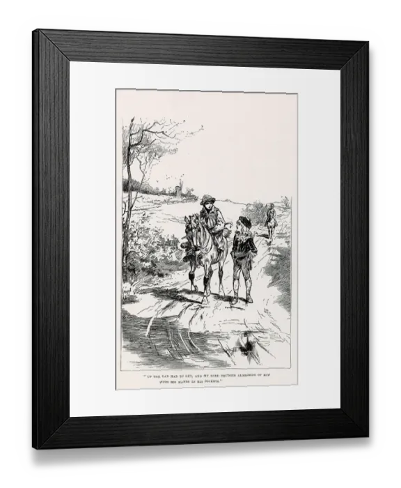 Framed Print : Illustration by Reginald Birch to Little Lord Fauntleroy by Frances Hodgson Burnett. Up the lad had to get, and my lord trudges alongside of him with his hands in his pockets. Date: 1886 Framed Print : Illustration by Reginald Birch to Little Lord Fauntleroy by Frances Hodgson Burnett. Up the lad had to get, and my lord trudges alongside of him with his hands in his pockets. Date: 1886