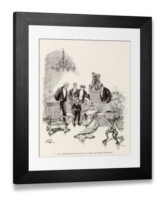 Framed Print : Illustration by Reginald Birch to Little Lord Fauntleroy by Frances Hodgson Burnett. I was thinking how beautiful you are, said Lord Fauntleroy. Date: 1886 Framed Print : Illustration by Reginald Birch to Little Lord Fauntleroy by Frances Hodgson Burnett. I was thinking how beautiful you are, said Lord Fauntleroy. Date: 1886