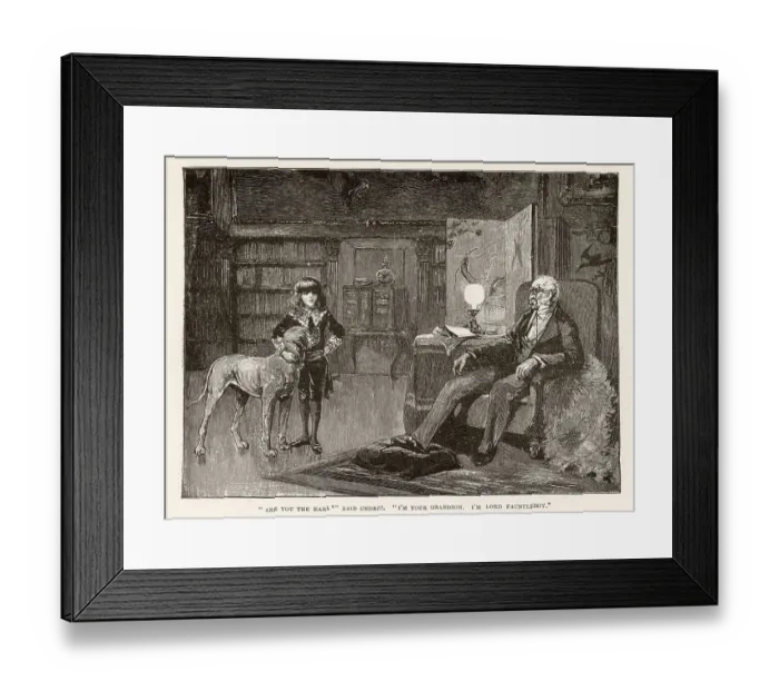 Framed Print : Illustration by Reginald Birch to Little Lord Fauntleroy by Frances Hodgson Burnett. Are you the earl? said Cedric. I'm your grandson. I'm Lord Fauntleroy. Date: 1886 Framed Print : Illustration by Reginald Birch to Little Lord Fauntleroy by Frances Hodgson Burnett. Are you the earl? said Cedric. I'm your grandson. I'm Lord Fauntleroy. Date: 1886