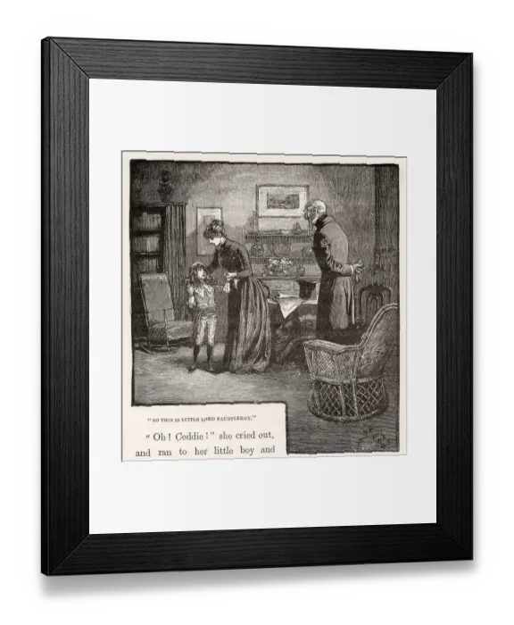 Framed Print : Illustration by Reginald Birch to Little Lord Fauntleroy by Frances Hodgson Burnett. So this is Little Lord Fauntleroy. Date: 1886 Framed Print : Illustration by Reginald Birch to Little Lord Fauntleroy by Frances Hodgson Burnett. So this is Little Lord Fauntleroy. Date: 1886