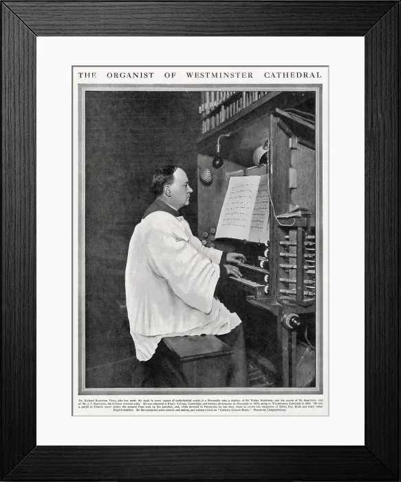 Framed Print : Richard Terry (1864 - 1938), English organist at Westminster Cathedral. Date: 1910