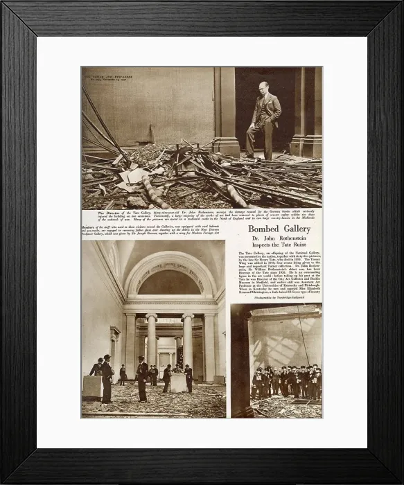 Framed Print : Tate Gallery bombed, 1940 Framed Print : Tate Gallery bombed, 1940